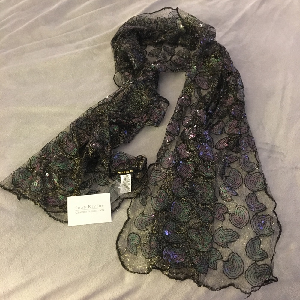 Joan Rivers Crochet and Sequin Wrap